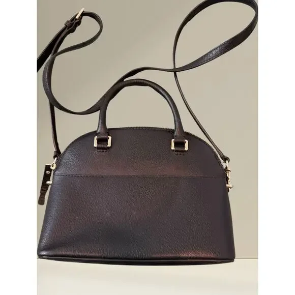 NWOT Kate Spade New York Black Pebbled Leather Satchel Crossbody - Picture 2 of 12